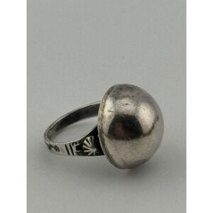 Vintage Native American Sterling Silver Dome Stamped Snake Side Ring Size 5.25